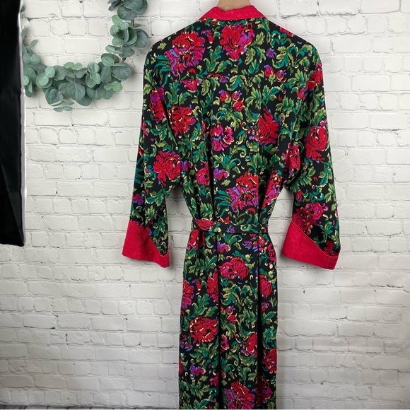 VICTORIA'S SECRET Vintage Floral Belted Long Robe size PS - Picture 2 of 5